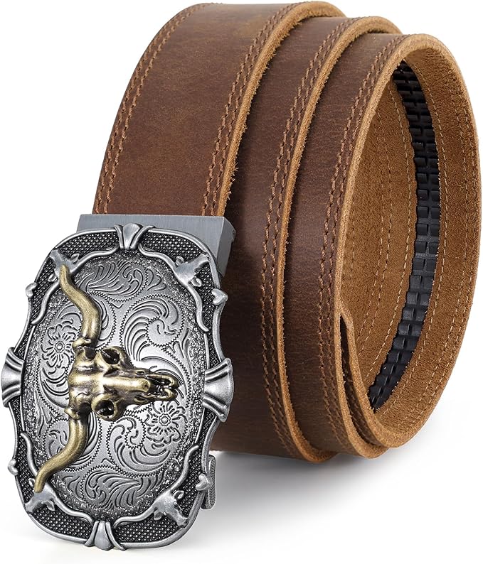 Mens Leather Belt, Ratchet Belts for Men Full Grain Leather Handmade, 100% Italian Top Genuine Leather Dress Belt