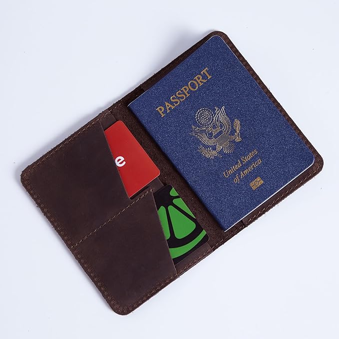 INCARNE US Leather Passport Holder for Travel - Passport Case - Passport Wallet for Men - Passport Cover for Women Sleeve Protector - Travel Essentials Vacation Luggage Travel Gifts - Vintage Brown