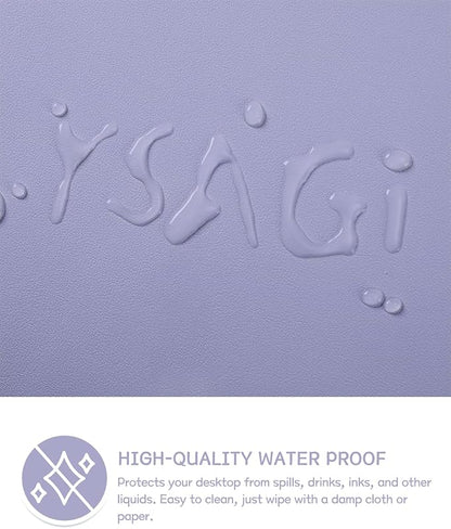 YSAGi Non-Slip Leather Desk Pad XL Size, Waterproof Laptop Computer Desk Keyboard Mat, Table Protector Blotter Mat, Large Mouse Pad for Office/Work/Home/Decor(Lavender, 47.2" x 23.6")-No Band