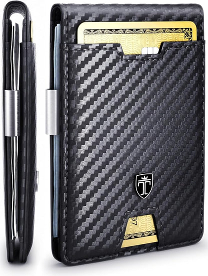 TRAVANDO Mens Wallet with Money Clip AUSTIN RFID Blocking Bifold Credit Card Holder for Men with Gift Box