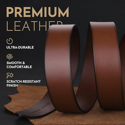 Buffway Men's Leather Belt,1.5" Handmade Top-Grain Leather–Durable,Comfortable,Suitable for Everyday Formal & Casual Wear