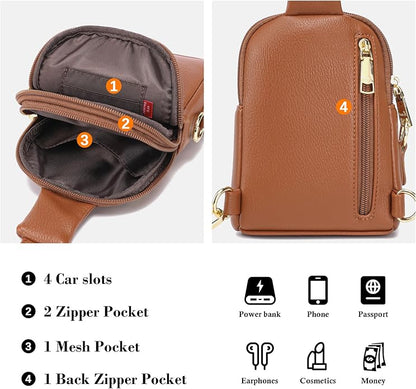 INICAT Small Sling Bag for Women Everyday & Travel Crossbody Bags Lightweight Cross Body Purses Vegan Leather