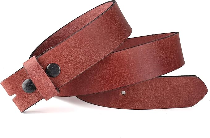 F&L CLASSIC Belt for buckle men Snap on Strap Full Grain One Piece Leather no buckle,1 1/2" Wide, USA