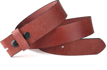 F&L CLASSIC Belt for buckle men Snap on Strap Full Grain One Piece Leather no buckle,1 1/2" Wide, USA