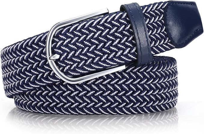 XZQTIVE Braided Belt Stretch Belt for Men and Women Multicolored Woven Golf Belt Elastic Jean Belts
