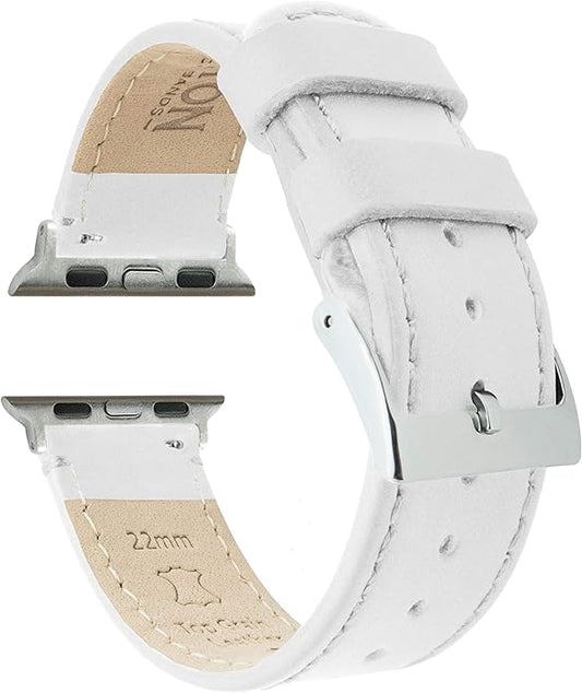 BARTON WATCH BANDS - Top Grain Leather Watch Bands Compatible with Apple Watch Models - 1, 2, 3, 4, 5, 6, 7, 8, 9, 10, SE, Ultra & Ultra 2