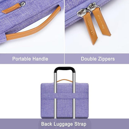 MOSISO 360 Protective Laptop Case 16 inch, 15-15.6 inch Laptop Sleeve Compatible with MacBook Pro 16, HP Acer Dell Lenovo ASUS, Side Open Carrying Case with 4 Zipper Pockets&Handle, Purple