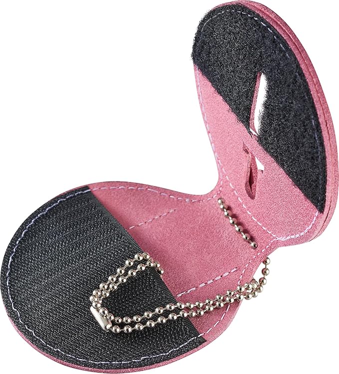 Perfect Fit Shield Wallets County of Los Angeles Sheriff Six-Point Star Belt Clip Badge Holder with Pocket and Chain (Cutout PF622), Pink Leather, One Size