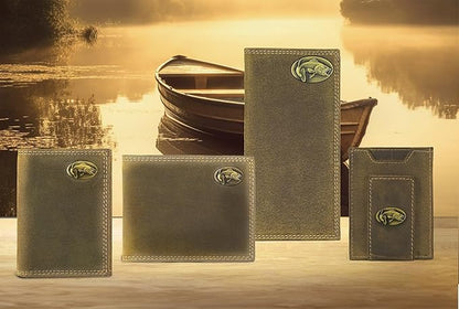 ZEP-PRO Bass Vintage Tan Leather Magnetic Front Pocket Wallet, Slim Stylish for Men