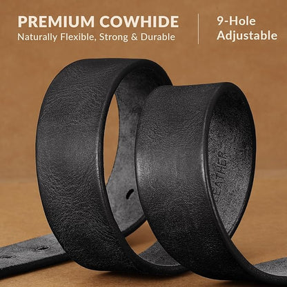 Men's Leather Belt Full Grain Leather Belts for Men Handmade Real Solid Top-Grain Leather Heavy-Duty Work Belt Gifts