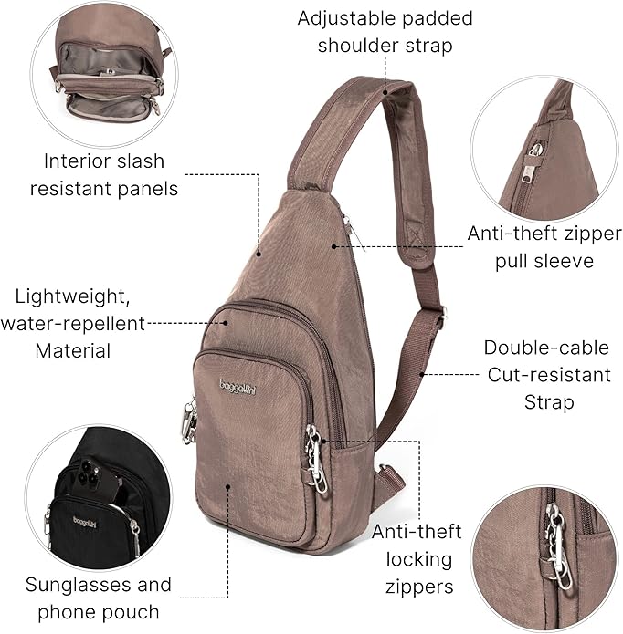 Baggallini womens Securtex Anti-theft Daytripper Sling