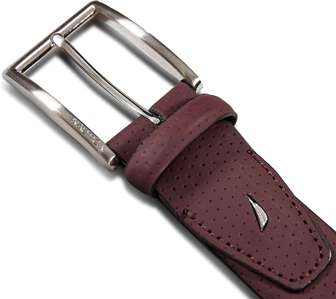 Nautica Men's Dress Leather Belt for Suits and Pants | Classic | Business | Fashion | Adjustable | Metal Buckle