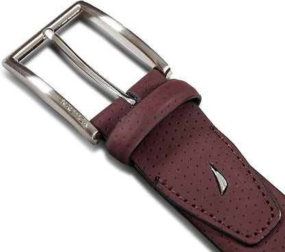 Nautica Men's Dress Leather Belt for Suits and Pants | Classic | Business | Fashion | Adjustable | Metal Buckle