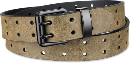 Dickies Men's Double Prong Leather Work Belt – Fully Adjustable, Regular & Big and Tall Sizes