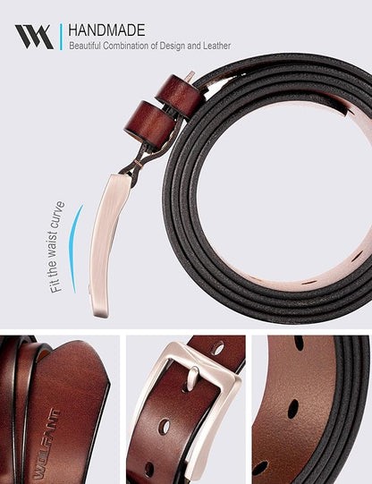 WOLFANT 1.5" Full Grain Leather Belt for Men in Gift Box,100% Italian Real Solid Leather