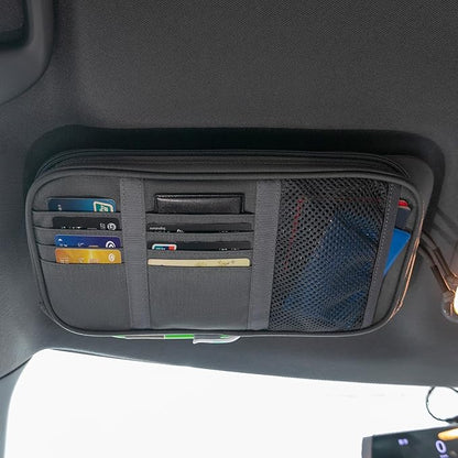 EXCELLENT ELITE SPANKER Car Sun Visor Organizer Auto Interior Accessories Visor Storage Pouch Holder for Car, SUV, Truck with Multi-Pocket(Grey)