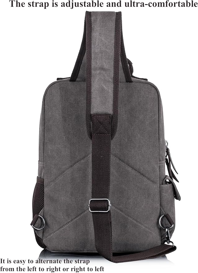 Leaper Retro Crossbody Bag Sling Bag Canvas Messenger Bag for Men Women Shoulder Bag Crossbody Handbags Satchel Travel Bag