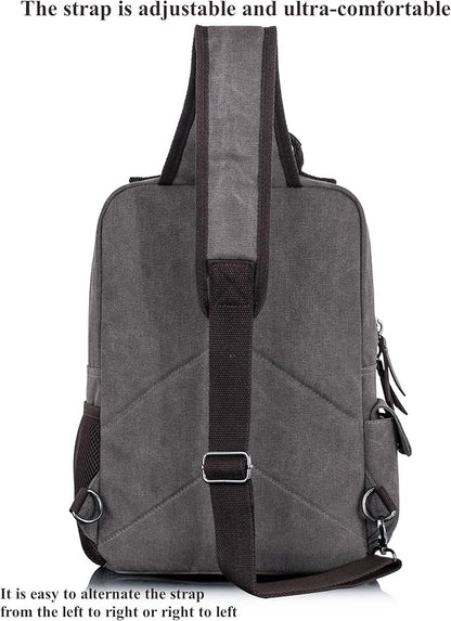 Leaper Retro Crossbody Bag Sling Bag Canvas Messenger Bag for Men Women Shoulder Bag Crossbody Handbags Satchel Travel Bag