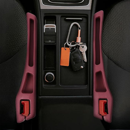 Hovom 2PCS Car Seat Gap Filler Organizer, Multi-purpose Automotive Seat Gap Storage Organizer for Key Phone Card, Auto Seats Crevice Filler Stop Things from Dropping, Car Accessories (Red)