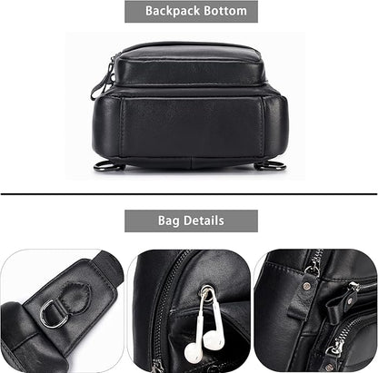 LUKZIJAES Genuine Leather Sling Bag for Men