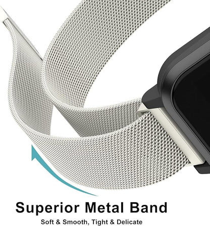 Vanjua 18mm 19mm 20mm 22mm Watch Band Quick Release Replacement Wristbands, Stainless Steel Metal Mesh Loop Adjustable Magnetic Replacement Straps Bands for Men Women