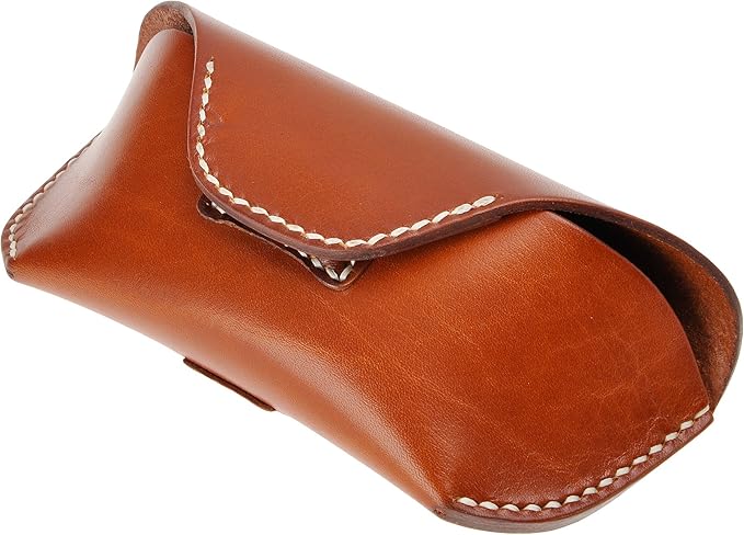 ZLYC Unisex Semi Hard Genuine Leather Eyeglass Case With Belt Loop for Prescription Eyeglasses & Standard Sized Sunglasses