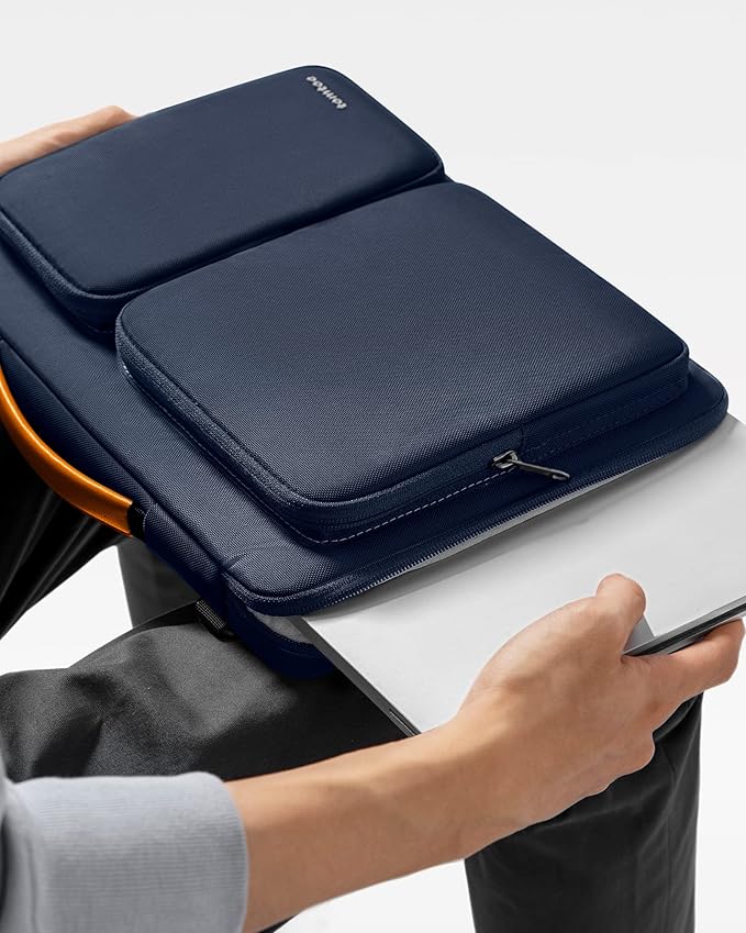 tomtoc 360 Protective Laptop Shoulder Bag for 13 Inch 2026 MacBook Air M5/A3449 M4/A3240, M3/A3113, 2024-2019, MacBook Neo A18 Pro, 13-in Surface Pro 11th AI/10, Water-Resistant Accessory Case
