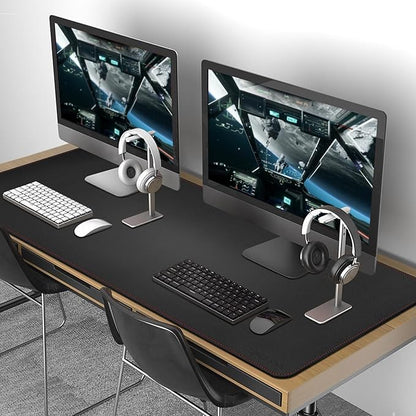 ZORESYN Large Office Desk Pad (63" x 23.6") - Waterproof PU Leather Desk Mat with Non-Slip Base, Oversized Extended Mousepad for Keyboard & Mouse, Black