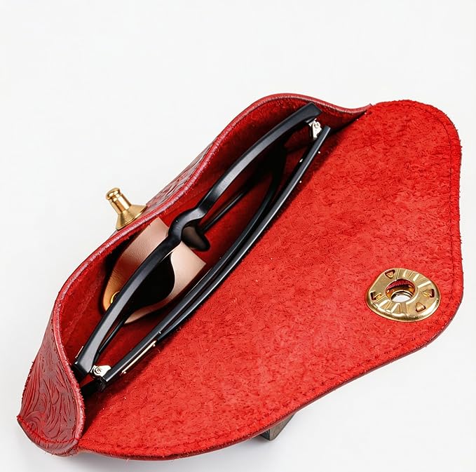 Real Leather Eyeglasses Case for Men and Women - Reading Glasses Pouch