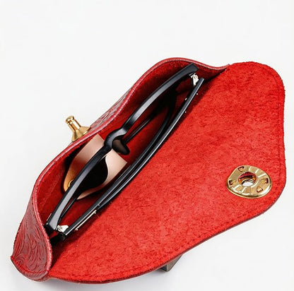 Real Leather Eyeglasses Case for Men and Women - Reading Glasses Pouch