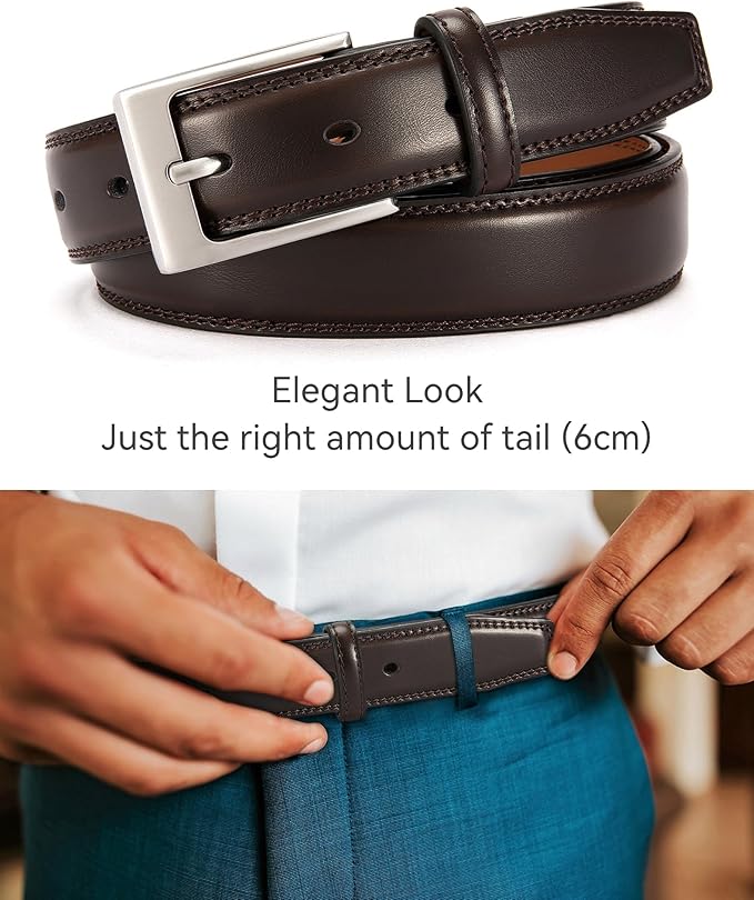 CHAOREN Mens Belts Leather Gift for Men - Ideal Match for Mens Dress Shoes