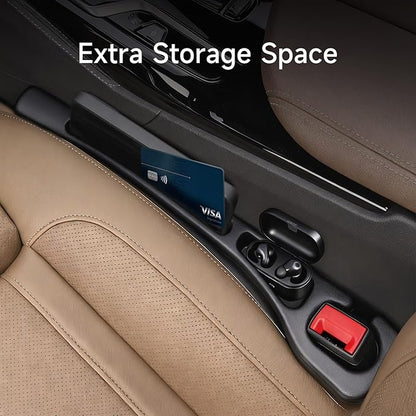 Car Seat Gap Filler Set of 2, 3-in-1 Seat Gap Filler with Organizer & Hook, Soft Foam Gap Stopper Universal Fit for Car SUV Truck, Prevent Items Dropping Between Seat and Console