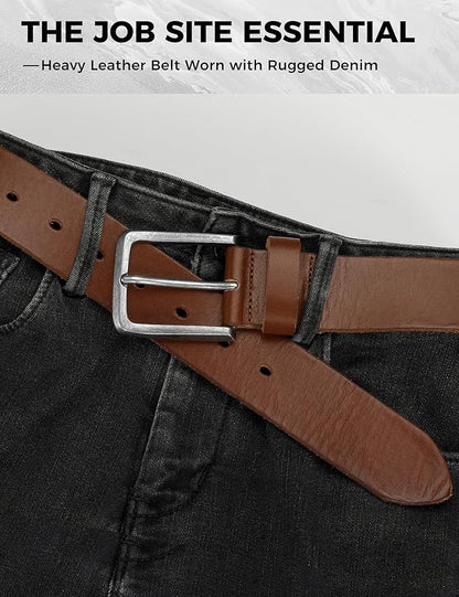 Thicken Full Grain Leather Mens Belt Heavy Duty Mens Work Belt Mens Belt High Hardness Buckle Packed In Gift Box