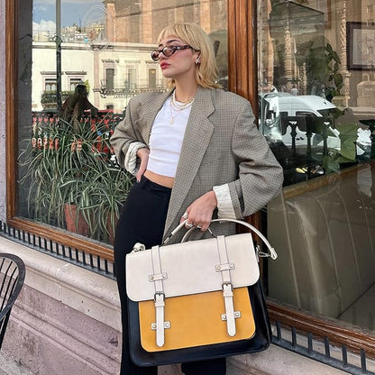 ECOSUSI Laptop Bag for Women Vegan Leather Messenger Bag Fashion Briefcase Computer Satchel Bag