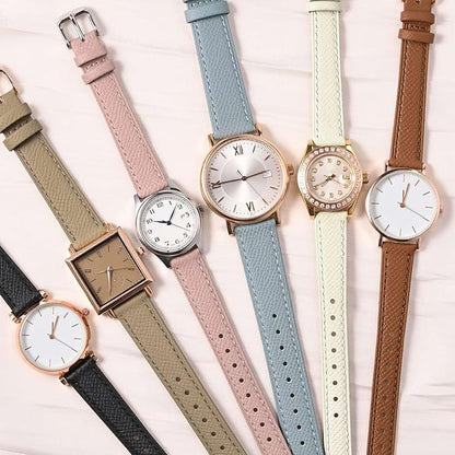 WOCCI 16mm Grace Watch Band for Ladies, Top Grain Leather, Quick Release Replacement Strap with Rose Gold Buckle (Tea)