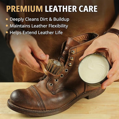 Eagle Saddle Soap for Leather – 3-Piece Saddle Soap Kit for Leather Cleaning, Boots, Tack, and Saddles – Includes Applicator and Cloth – Leather Soap and Conditioner for Leather Boots and Tack Care
