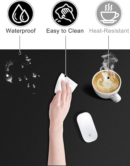 TopMade Mouse Pad with 15W Fast Wireless Charging, 31.5"x15.75" XXL Large Gaming Waterproof Desk Pad with Ultra-Smooth Surface, Non-Slip Base, Computer Desk Mat for MacBook, PC, Laptop, Black