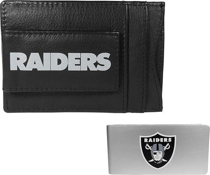Siskiyou Sports NFL unisex Leather Cash & Cardholder & Money Clip