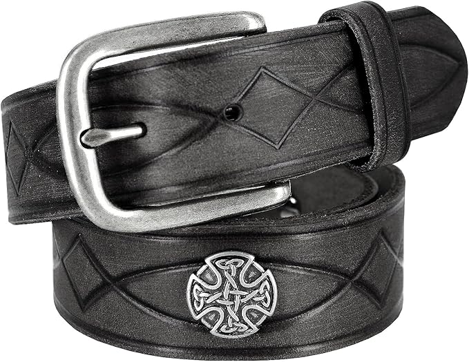 Genuine Full Grain Western Engraved Tooled Leather Strap or Belt 1-1/2" Wide