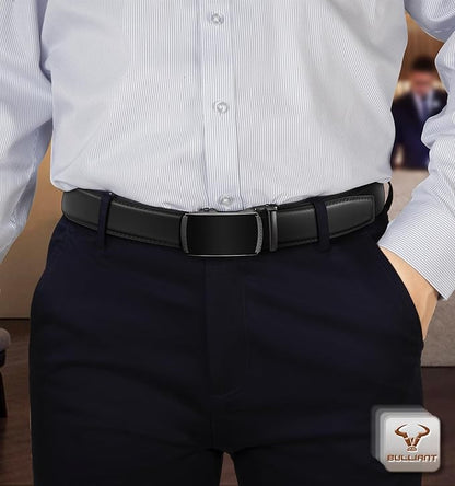 BULLIANT Men Belts 2 Pack,Ratchet Sliding Belt Adjustable For Gift Mens Dress Casual 1 3/8",Cut for Fit