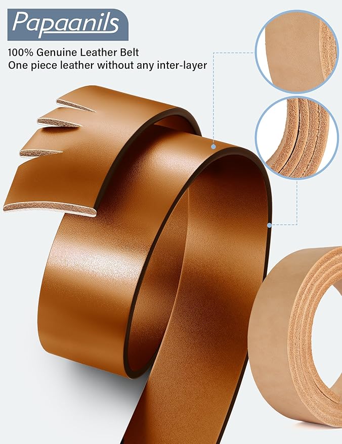 Mens Dress Belt,Genuine Casual Leather Belts for Men 1.5" Width