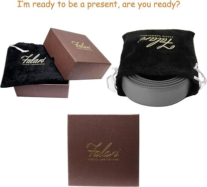 Falari Men Genuine Leather Casual Dress Belt With Single Prong Buckle, Classic Style Belt