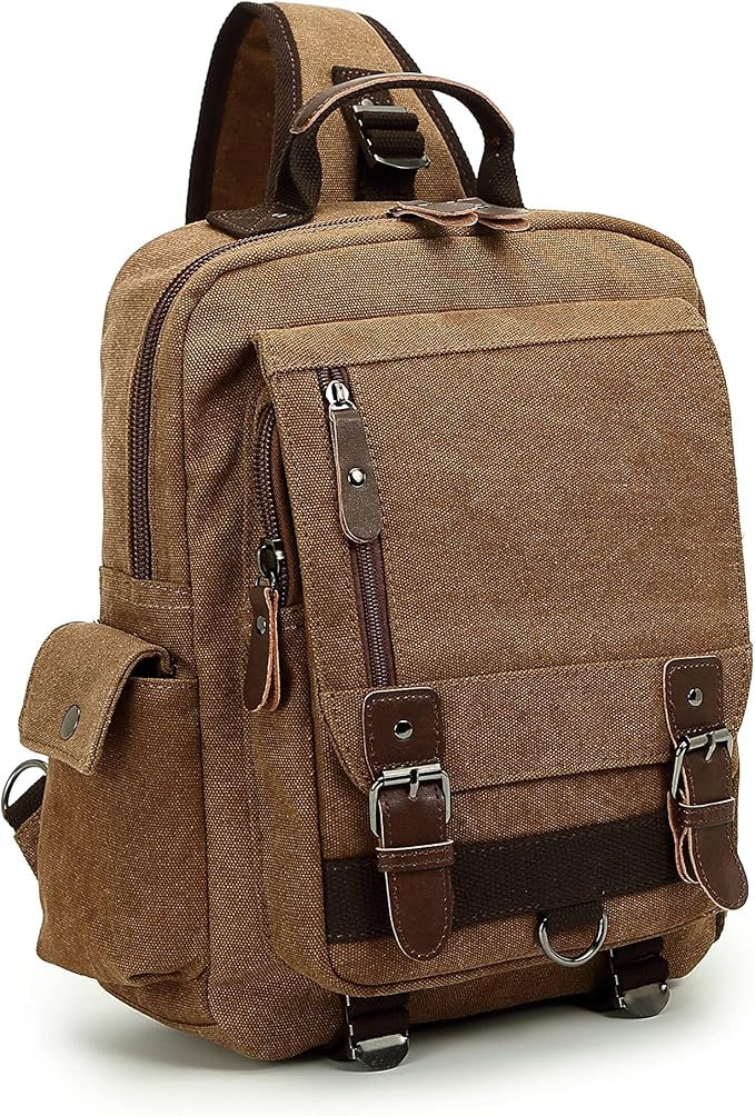 Sechunk Canvas Messenger Bag Sling Bag Crossbody Bag Shoulder Bag Retro Cross Body Handbags