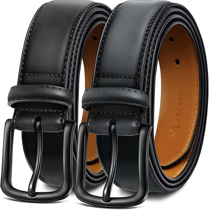 BULLIANT Men Belt Multi Pack,Leather Belt For Gift Men Golf Dress Casual Jean 7Holes 1 3/8"
