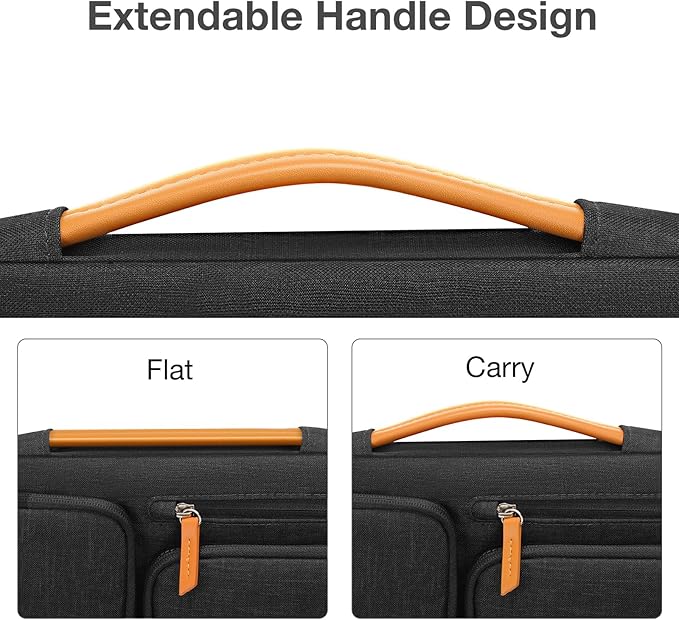 MOSISO 360 Protective Laptop Case 16 inch, 15-15.6 inch Laptop Sleeve Compatible with MacBook Pro 16, HP Acer Dell Lenovo ASUS, Side Open Carrying Case with 4 Zipper Pockets&Handle, Black