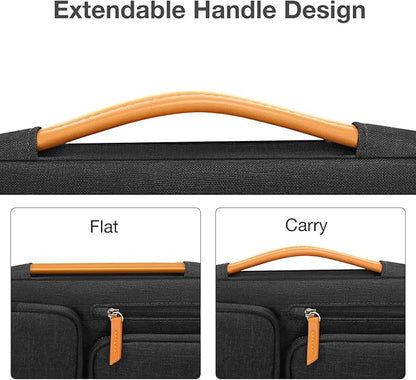 MOSISO 360 Protective Laptop Case 15 inch, 15 inch Laptop Sleeve Compatible with MacBook Air M5 M4 M3 M2 2026-2023, Dell XPS Plus, Side Open Carrying Case with 4 Zipper Pockets&Handle, Black