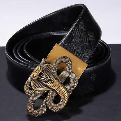 Dubulle Designer Ratchet Belt for Men Leather Fashion Adjustable Automatic Buckle Sliding Removable Dress Casual