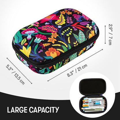 ZIPIT Flowers Pencil Case for Girls, Cute Pencil Box for School, Large Capacity Stationery Organizer Box