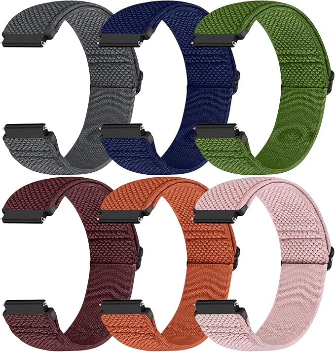 Runostrich 22mm Quick Release Elastic Band Compatible with Samsung Galaxy Watch 3 45mm/Garmin Venu 4 45mm/3 45mm/Venu 2/Vivoactive 4/Forerunner 570(47mm)/255/265/Amazfit Helio/Bip 6/5/Balance 2