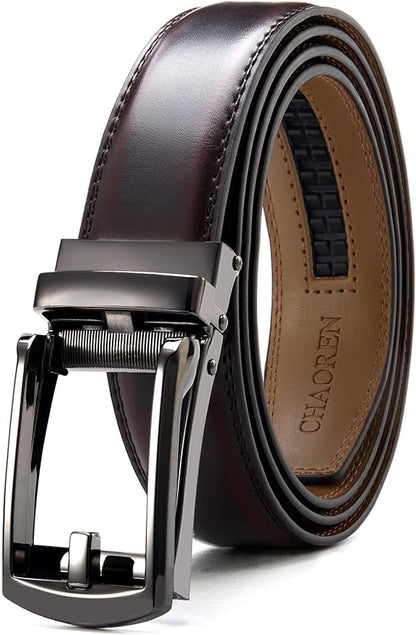 CHAOREN Mens Dress Belt - Ratchet Belt Leather 1 1/4" Comfort Click - Perfect Companion to Mens Dress Shoes